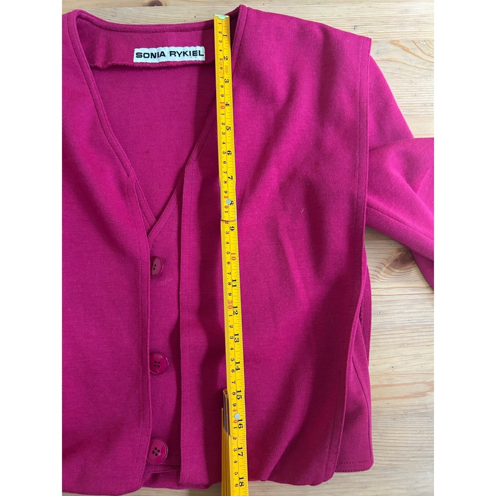 Sonia Rykiel Vintage Wool Pink Cropped High End Designer Avant Garde Knit Jacket - Picture 8 of 15